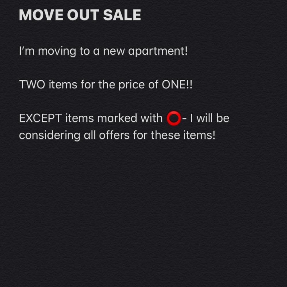 Move out sale
